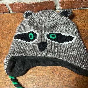 Knit ladies, raccoon hat